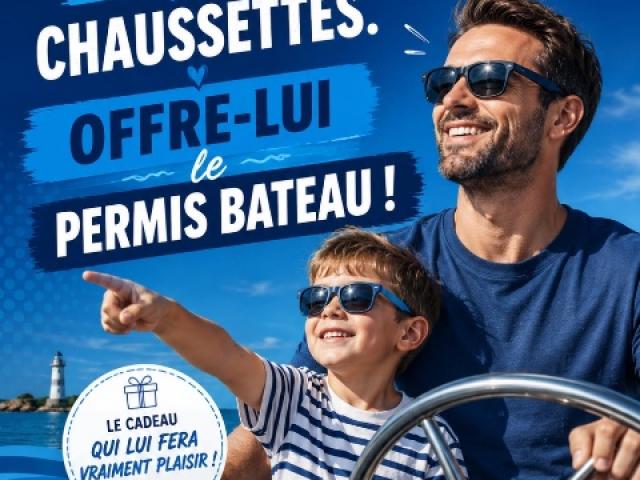 ⚓ Cette année, oubliez les chaussettes… Offrez-lui le permis bateau ! ????  
